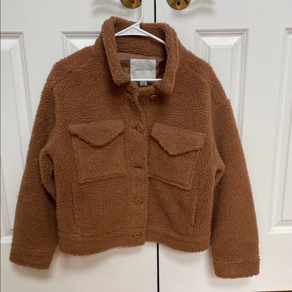 American Eagle Outfitters Brown Sherpa Jacket